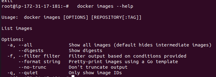 How to use docker help command